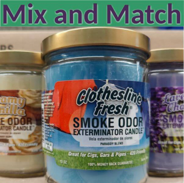Any 3 Smoke Odor Exterminator Candles for 25.47 (8.49 Each)
